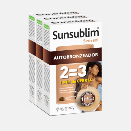 Sunsublim Autobronceador PACK 3 – 84 cápsulas – Nutreov