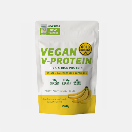 Vegan V-Protein Plátano – 240g – Gold Nutrition