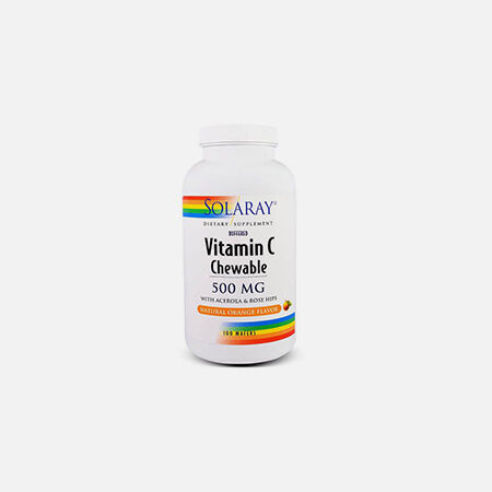 Vitamina C 500 mg sabor naranja – 100 comprimidos – Solaray