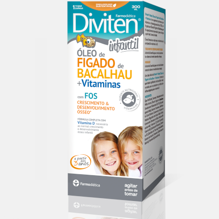 Diviten Infantil Aceite de hígado de bacalao + Vitaminas – 300ml – Farmodiética
