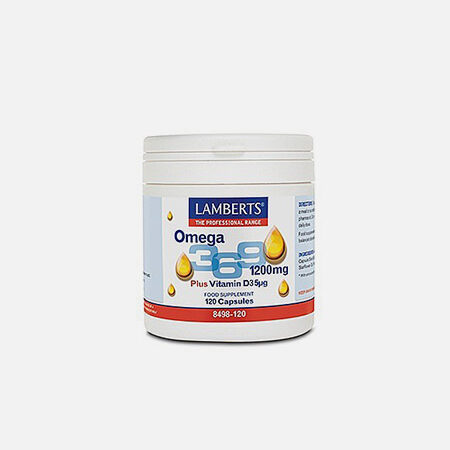 Omega 3-6-9 con Vitamina D3 – 120 cápsulas – Lamberts