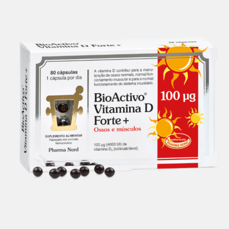 BioActivo Vitamina D Forte + 100mcg – 80 cápsulas – Pharma Nord