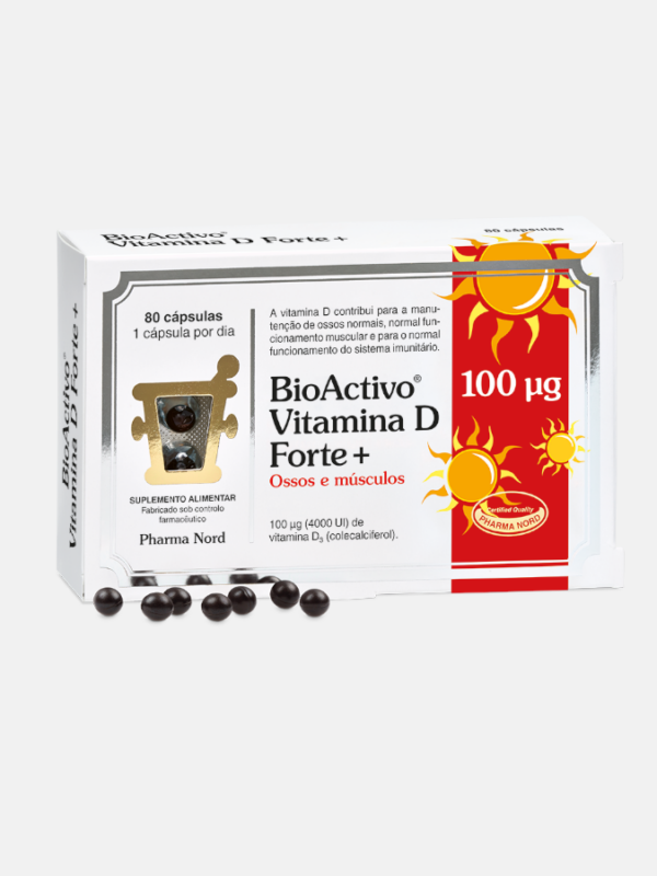 BioActivo Vitamina D Forte + 100mcg - 80 cápsulas - Pharma Nord