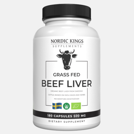 Grass Fed Beef Liver Bio – 180 cápsulas – Nordic Kings