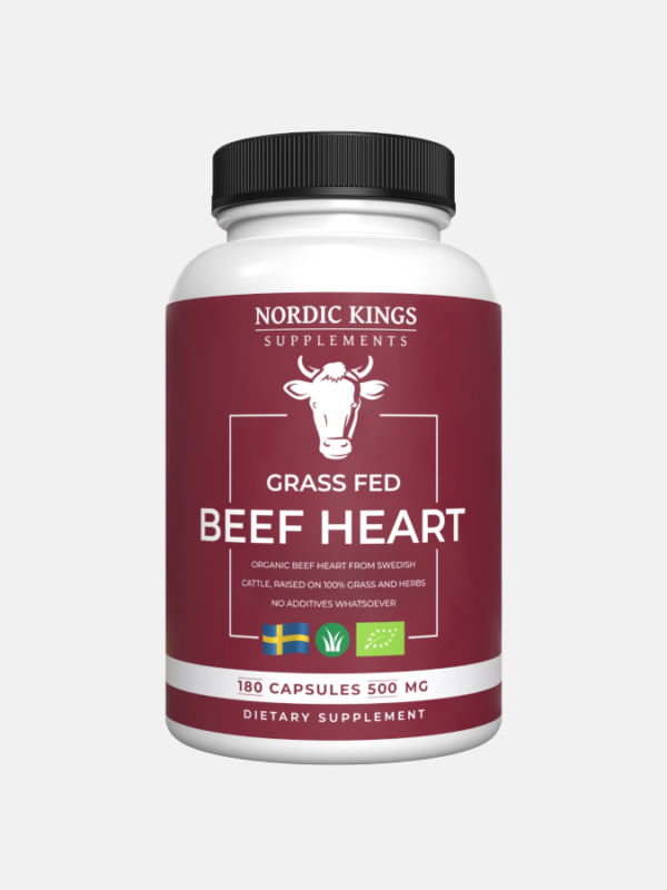 Grass Fed Beef Heart Bio - 180 cápsulas - Nordic Kings