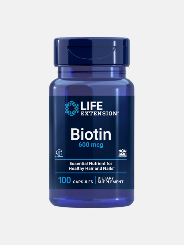 Biotin 600 mcg - 100 cápsulas - Life Extension