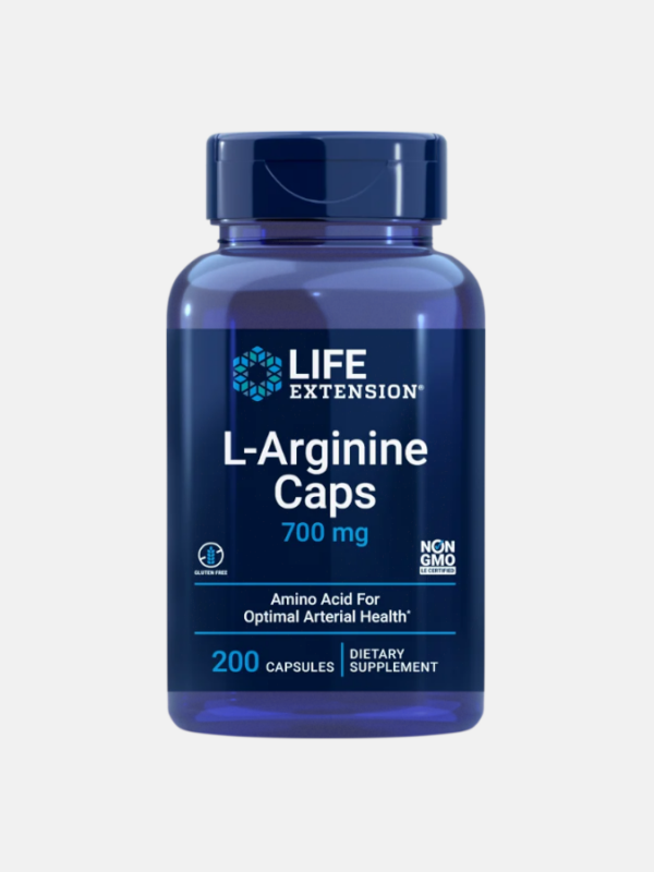 L-Arginine Caps 700mg - 200 cápsulas - Life Extension