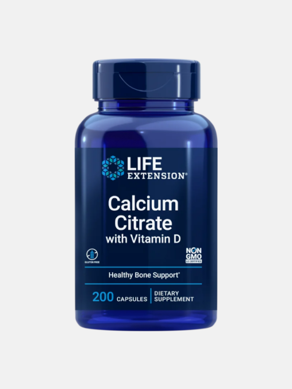 Calcium Citrate with Vitamin D - 200 cápsulas - Life Extension