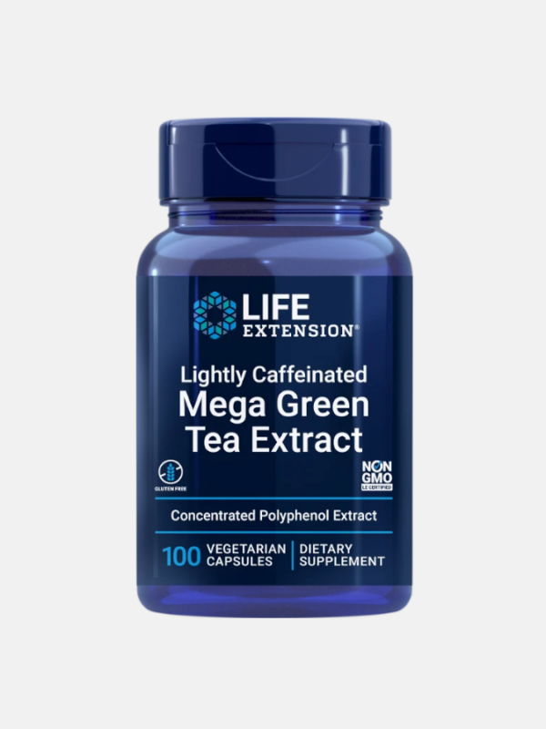 Mega Green Tea Extract Lightly Caffeinated - 100 cápsulas - Life Extension