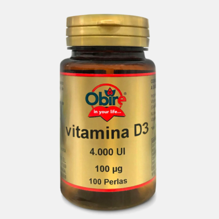 Vitamina D3 100mcg (4000UI) – 100 cápsulas – Obire