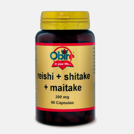Reishi + Shitake + Maitake 300mg – 90 cápsulas – Obire