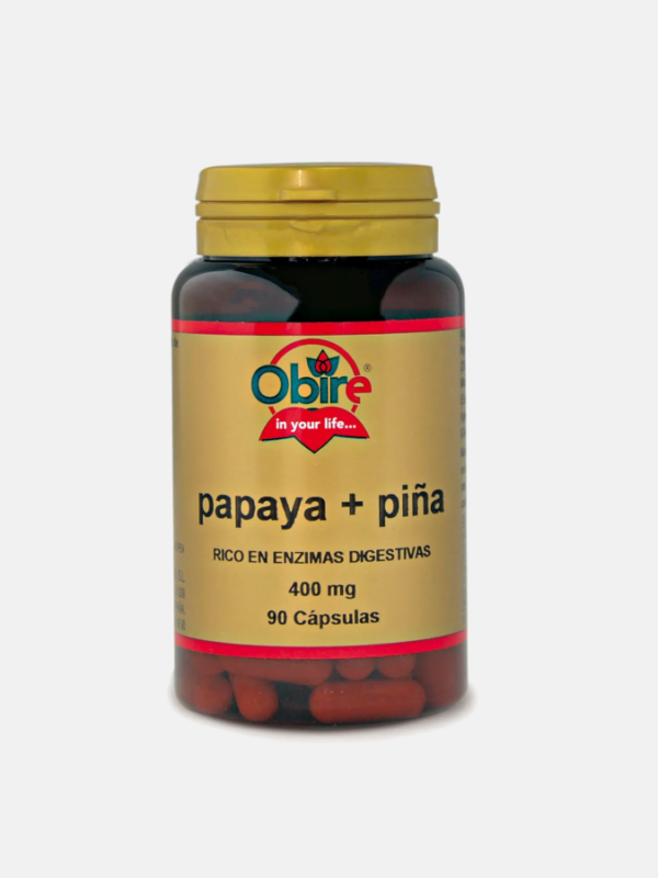 Papaya + Piña 400mg - 90 cápsulas - Obire