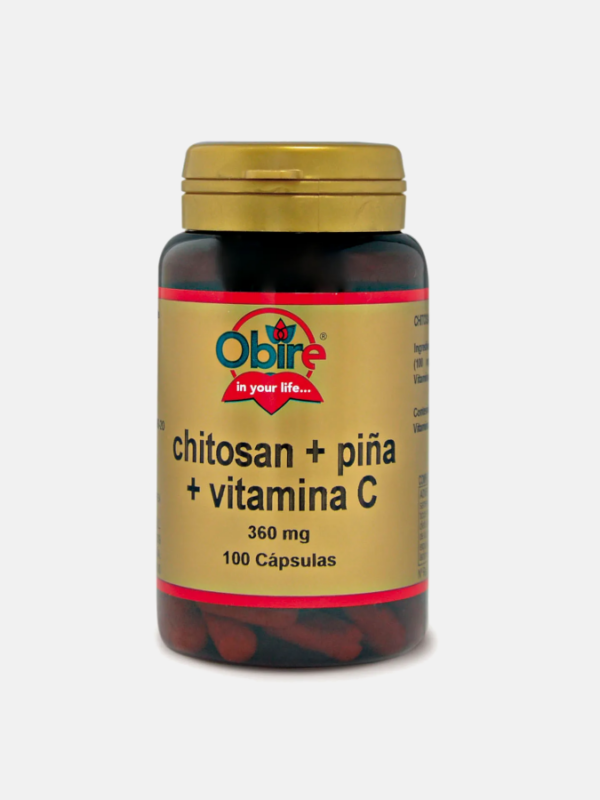 Chitosán + Piña + Vitamina C 360mg - 100 cápsulas - Obire