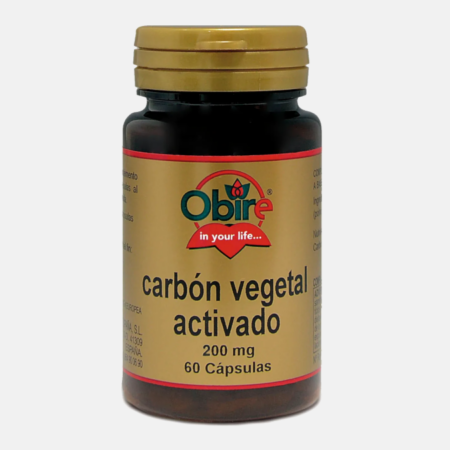 Carbón vegetal activado 200mg – 60 cápsulas – Obire
