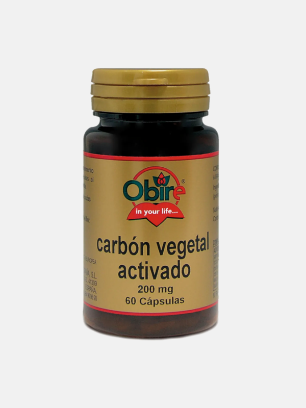 Carbón vegetal activado 200mg - 60 cápsulas - Obire