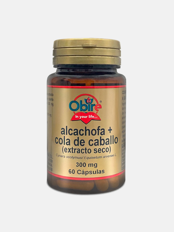 Alcachofa + Cola De Caballo 300mg - 60 cápsulas - Obire