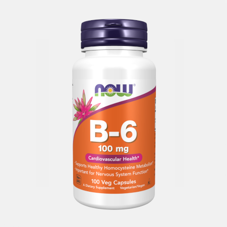 Vitamina B-6 100 mg – 100 cápsulas – Now