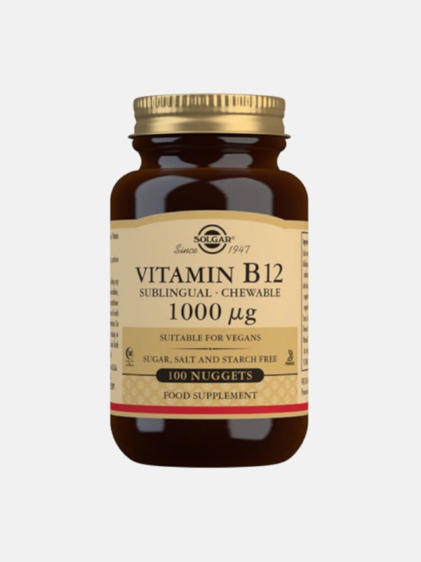 Vitamina B12 1000mcg - 100 comprimidos masticables - Solgar