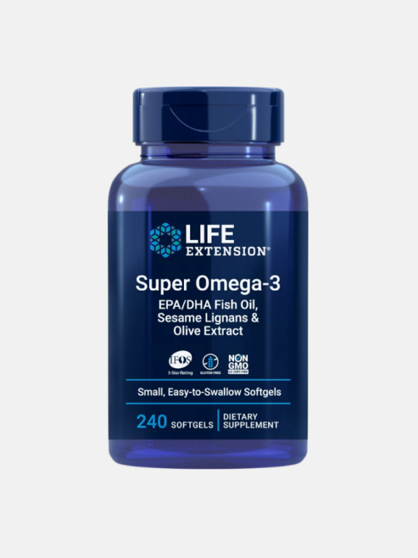 Super Omega-3 EPA/DHA Fish Oil Sesame Lignans & Olive Extract - 240 easy to swallow softgels