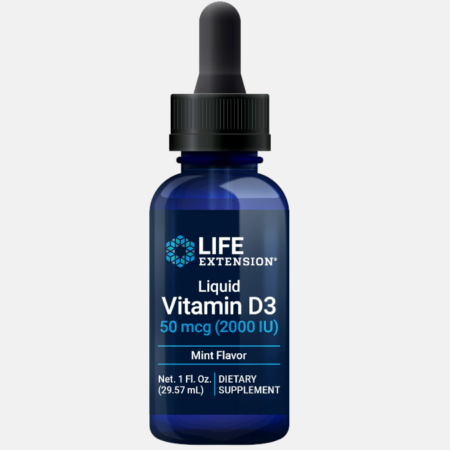Liquid Vitamin D3 2000IU Mint – 29,57ml – Life Extension