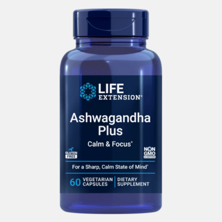 Ashwagandha Plus Calm & Focus – 60 cápsulas – Life Extension