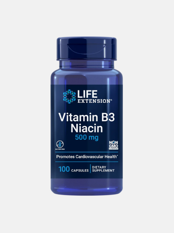 Vitamin B3 Niacin 500mg - 100 cápsulas - Life Extension