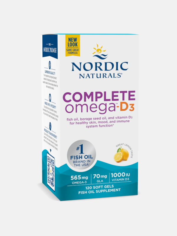 Complete Omega-D3 565mg Lemon - 120 softgels - Nordic Naturals