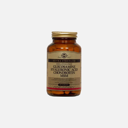 Glucosamina + Ácido Hialurónico + Condroitina + MSM – 60 cápsulas – Solgar
