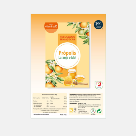 Caramelos de Propóleo Naranja y Miel – 75g – 2M Pharma