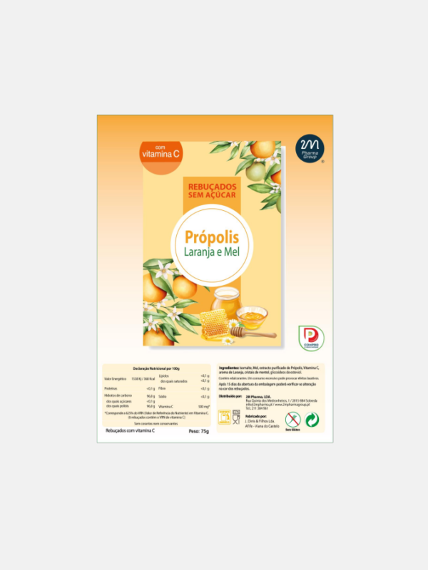 Caramelos de Propóleo Naranja y Miel - 75g - 2M Pharma