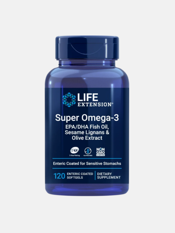 Super Omega-3 EPA/DHA Fish Oil Sesame Lignans & Olive Extract - 60 softgels - Life Extension