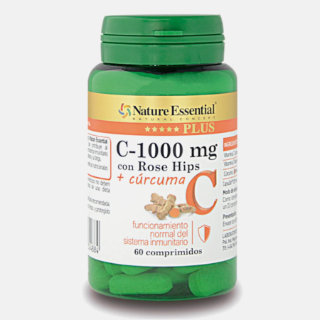 Vitamina C 1000mg Rose hips + Curcuma – 60 comprimidos – Nature Essential