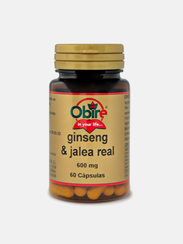 Ginseng & Jalea Real 600mg - 60 cápsulas - Obire