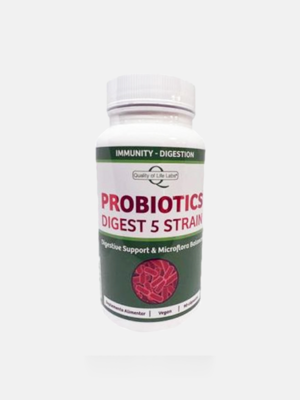 Probiotics Digest 5 Strain - 90 cápsulas - Quality of Life Labs