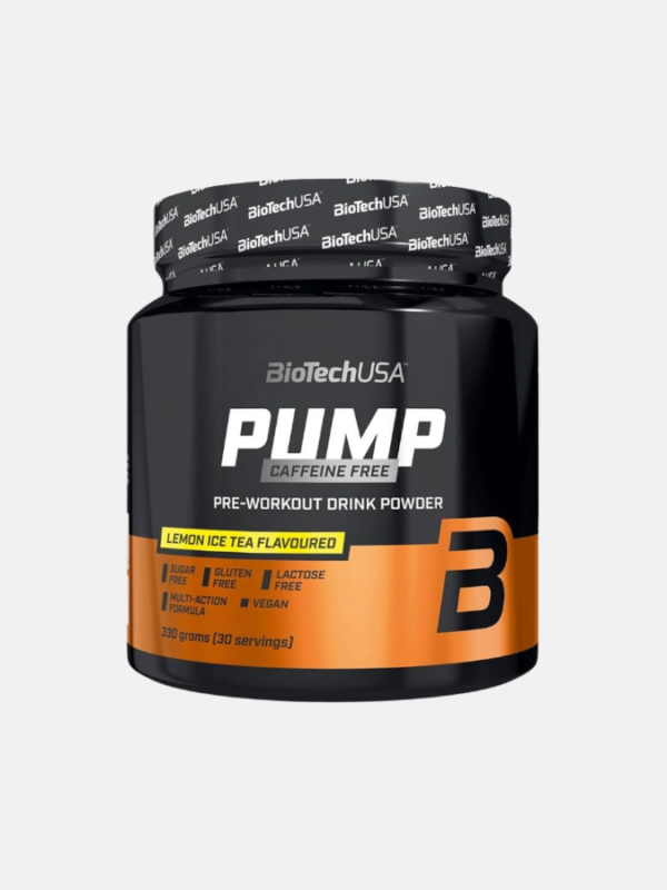 PUMP Caffeine Free Pre-Workout Lemon Ice Tea - 330g - Biotech USA