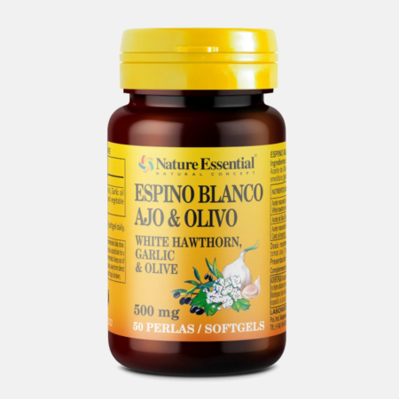 Espino blanco + Ajo + Olivo 500mg – 50 cápsulas – Nature Essential