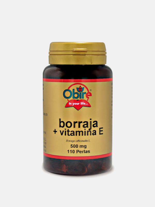 Borraja 500mg + Vitamina E - 110 cápsulas - Obire