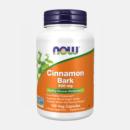 Cinnamon Bark 600mg – 120 cápsulas – Now