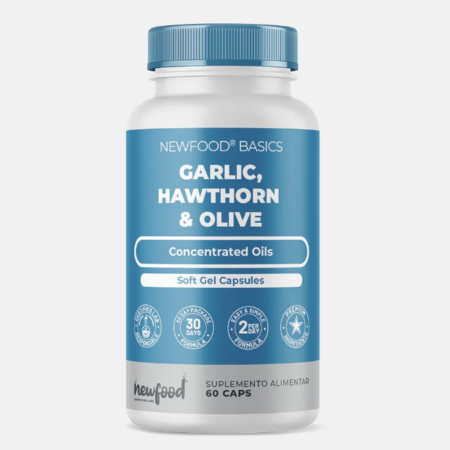 Garlic, Hawthorn & Olive – 60 cápsulas – NewFood