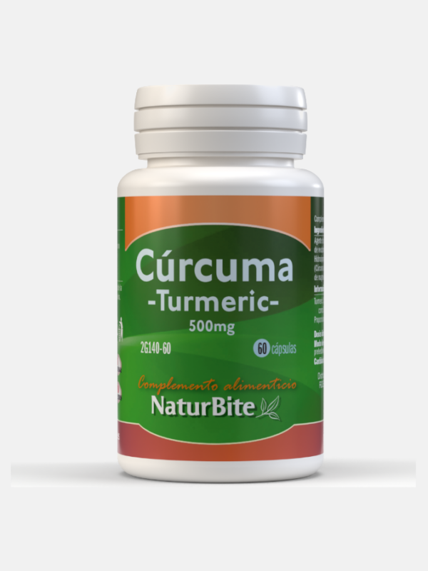 Cúrcuma (Turmeric) 500mg - 60 cápsulas - NaturBite