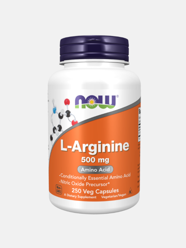 L-Arginine 500mg - 250 cápsulas - Now