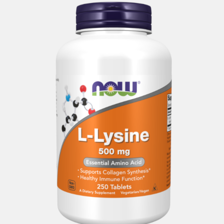 L-Lysine 500mg – 250 comprimidos – Now