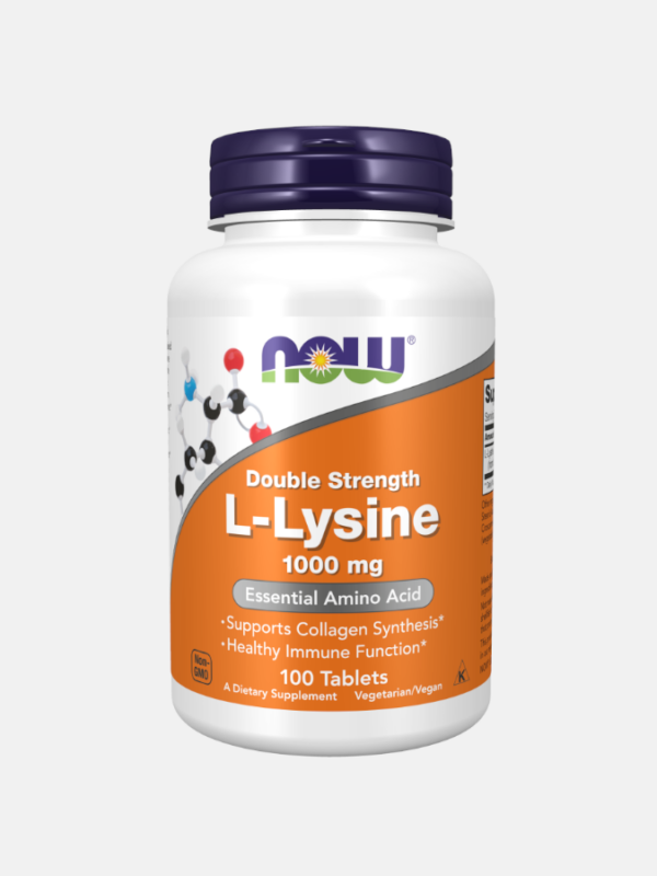 L-Lysine Double Strength 1000mg - 100 comprimidos - Now