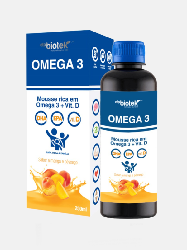 Mousse Omega 3 jarabe mango y melocotón - 250 ml - EFPBiotek