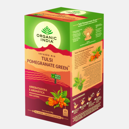 Infusión Bio Tulsi Pomegranate Green Tea – 25 sobres – Organic India