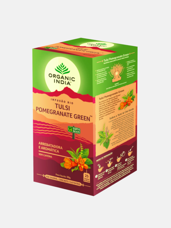 Infusión Bio Tulsi Pomegranate Green Tea - 25 sobres - Organic India