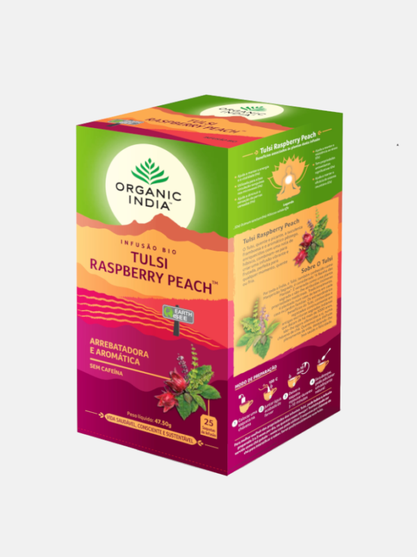 Infusión Bio Tulsi Raspberry Peach - 25 sobres - Organic India