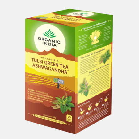 Infusion Bio Tulsi Green Tea Ashwagandha – 25 sobres – Organic India