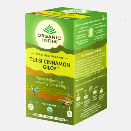 Tulsi Cinnamon Giloy Infusion Bio – 25 sobres – Organic India