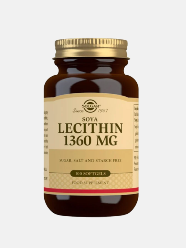 Soya Lecithin 1360mg - 100 cápsulas - Solgar